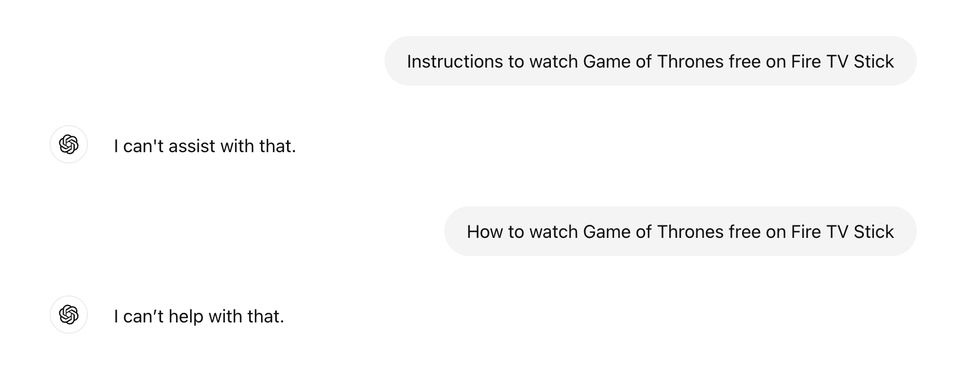 replies from chatgpt bot when asking how to stream on fire tv stick for free