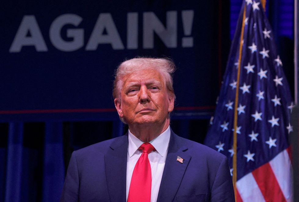 Republican presidential candidate and former U.S. President Donald Trump attends a campaign rally in Wolfeboro, New Hampshire