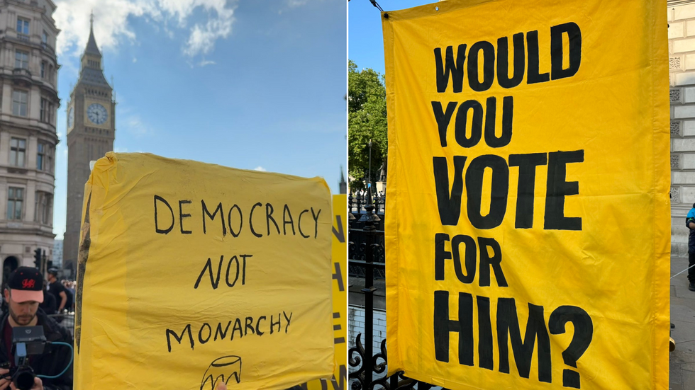 Republican protest banners
