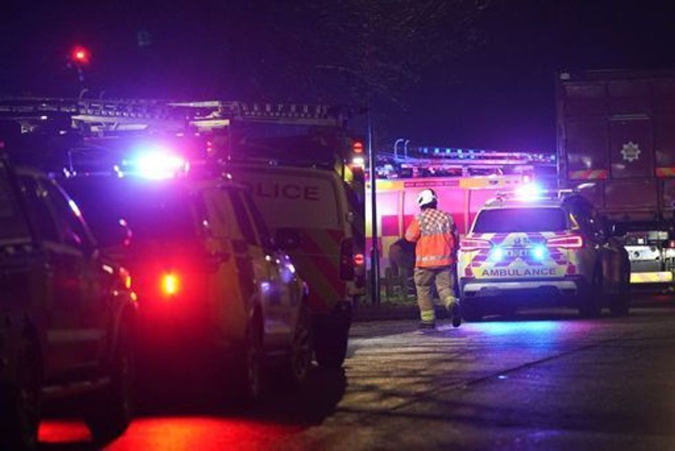 Rescue services at the scene in Solihull