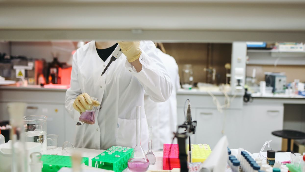 Researcher working a laboratory