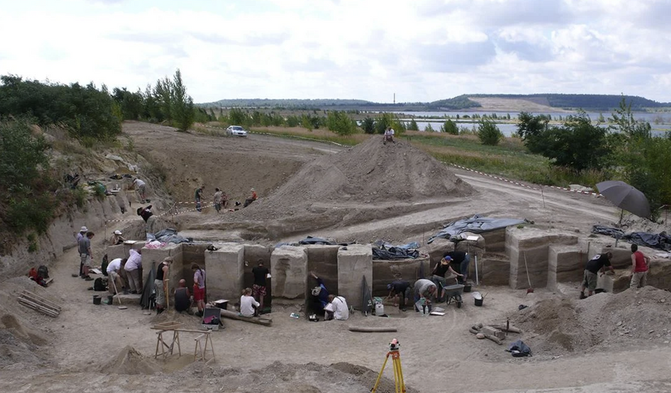 Researchers working at the 'Neumark-Nord 2' site in central Germany