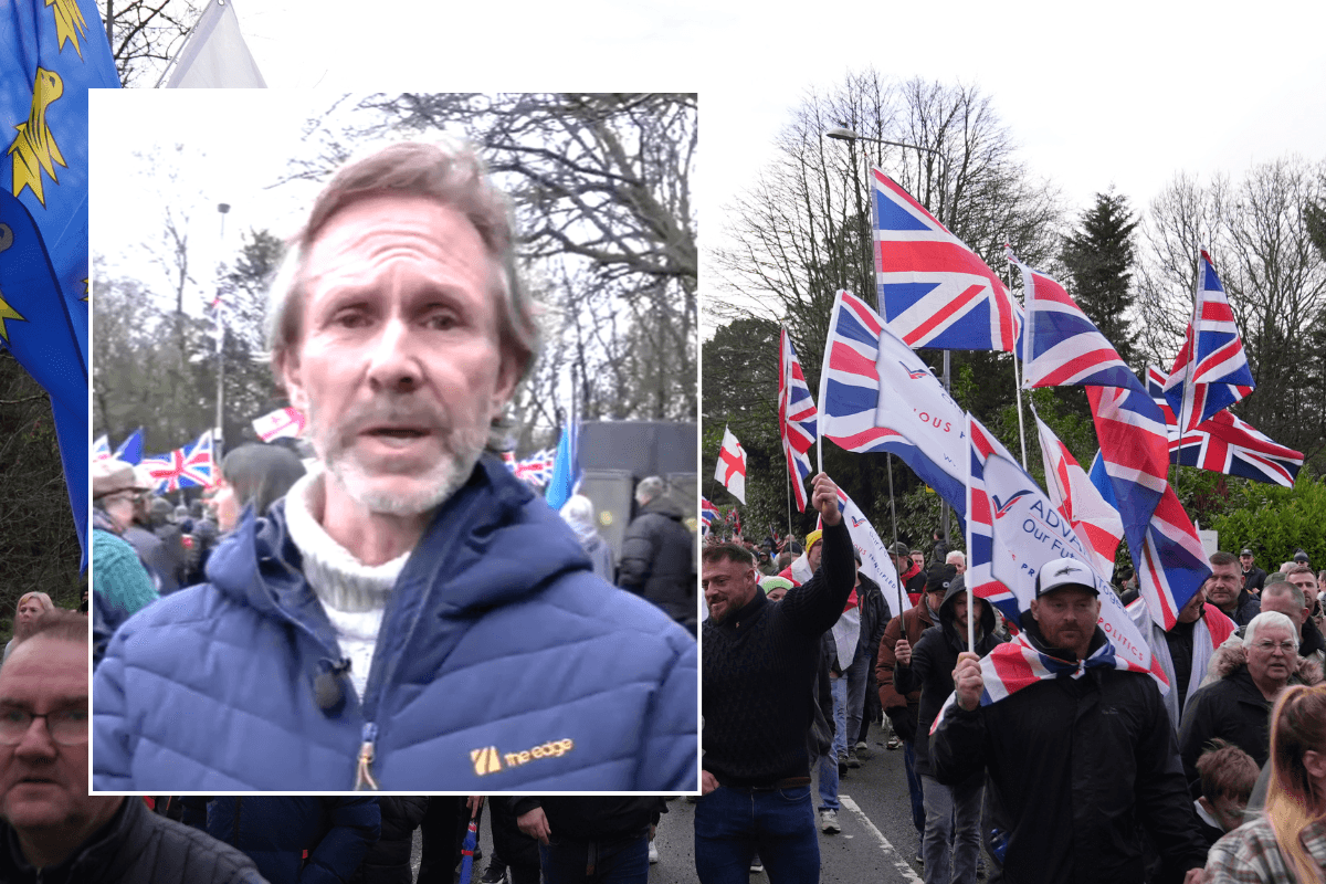 Resident Simon Brown; Crowborough protest