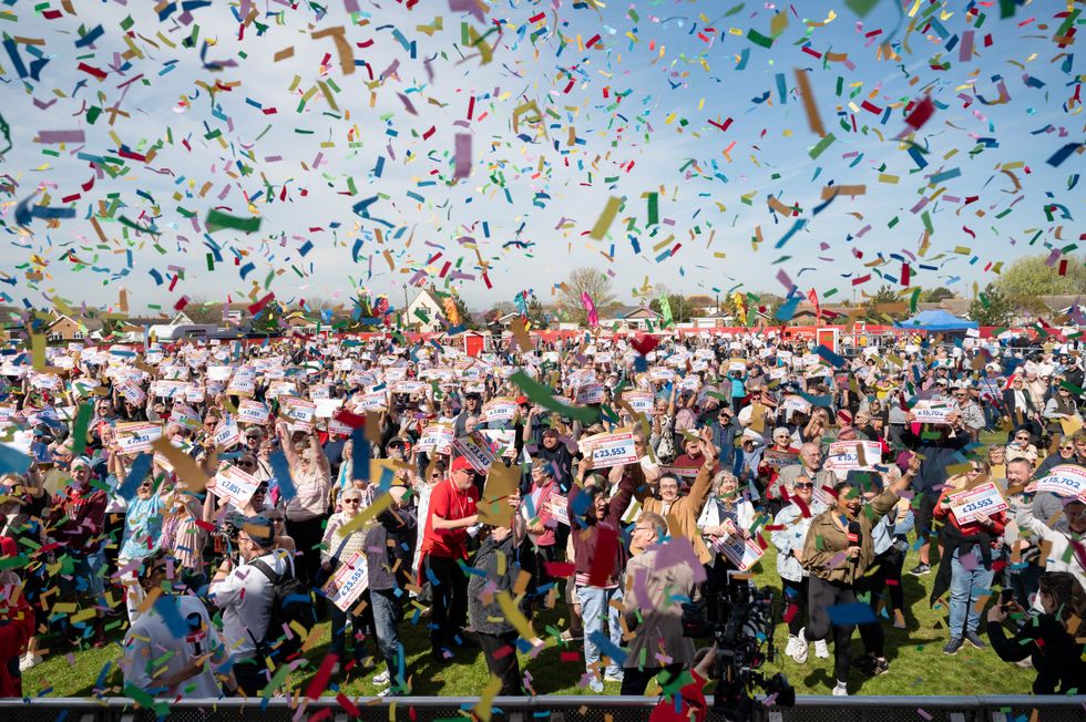 Residents gathering in Sutton-on-sea to celebrate lottery win