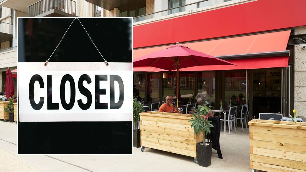Restaurant chain and closed sign