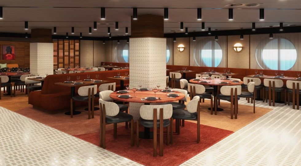 Restaurant on Virgin Voyages ship
