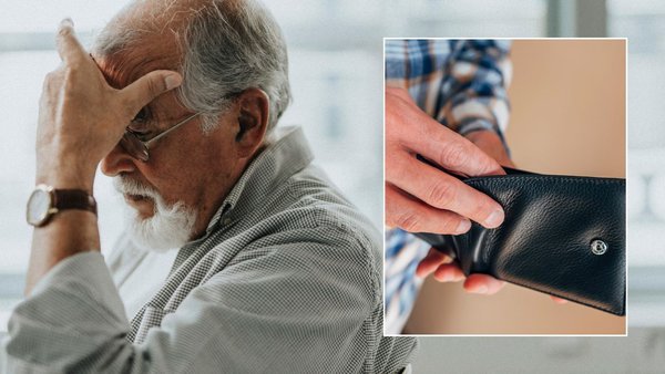 Retiree and empty wallet