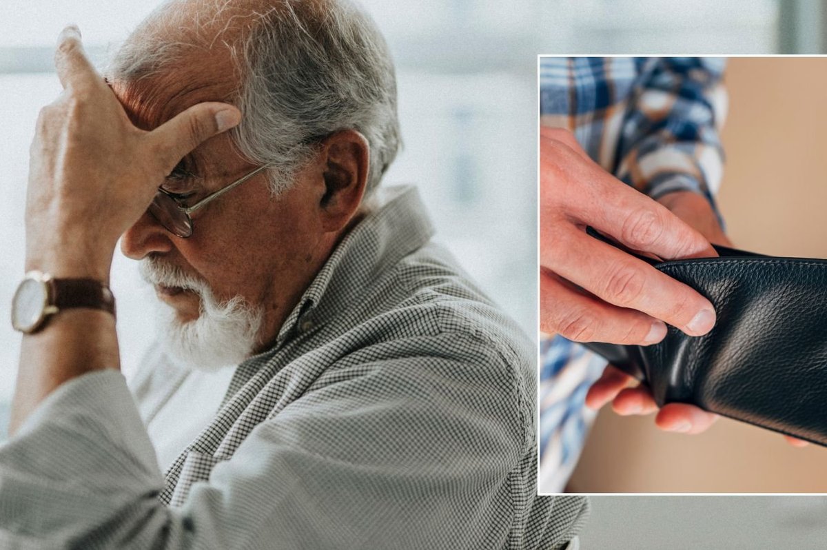 Retiree and empty wallet