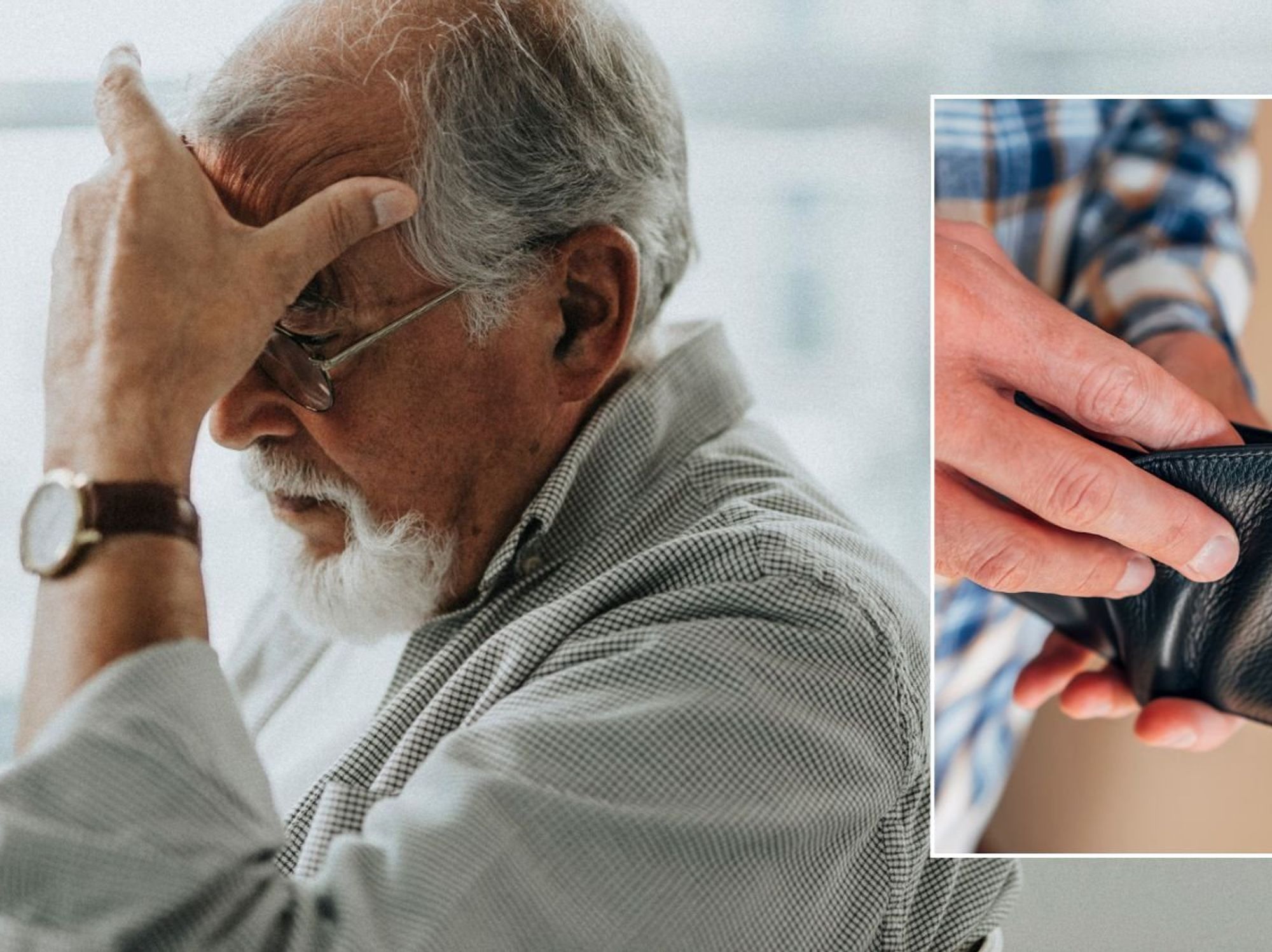 Retiree and empty wallet