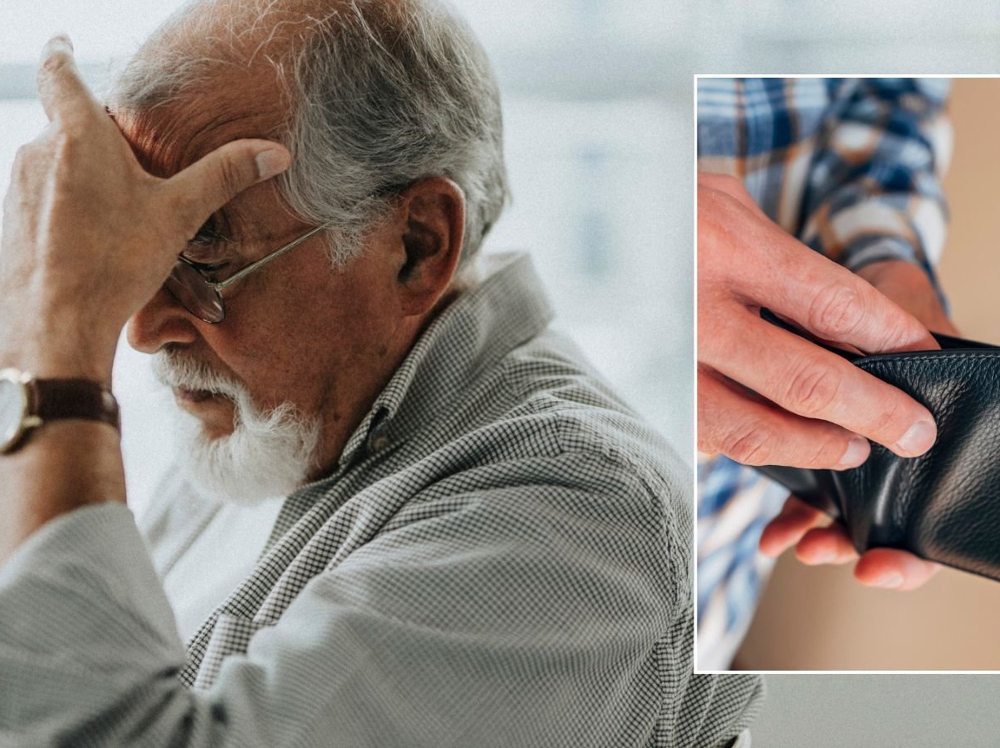 Retiree and empty wallet