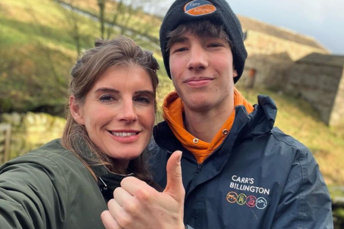 Reuben Owen with his mum Amanda Owen