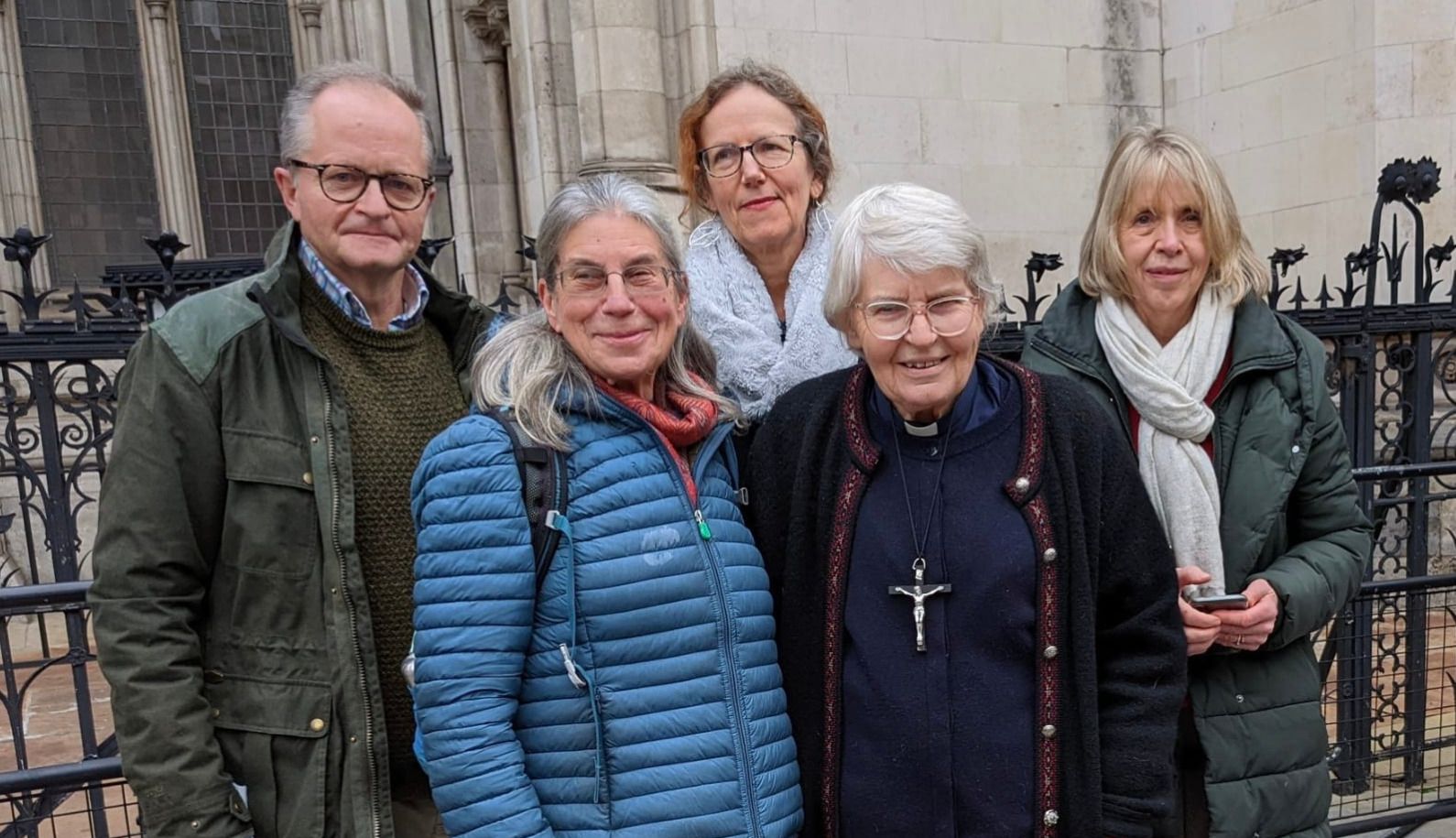 Rev Sue Parfitt (front right), 79, from Christian Climate Action