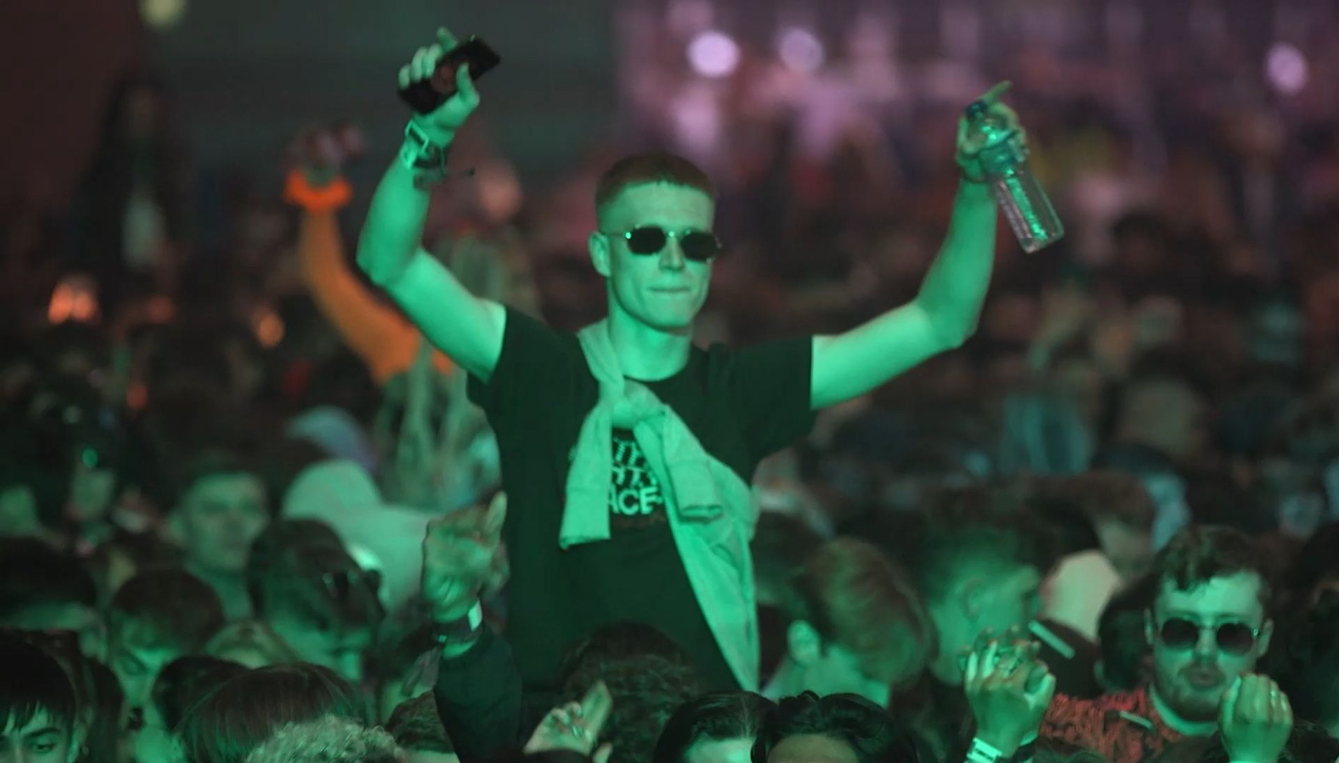 Revellers at the Circus Nightclub at Bramley-Moore Dock, Liverpool, for a Covid safety pilot event attended by around 3,000 people at the indoor venue.