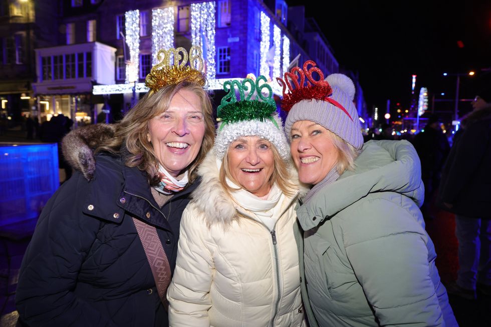 Revellers from Birmingham during the Hogmanay New Year celebrations in Edinburgh