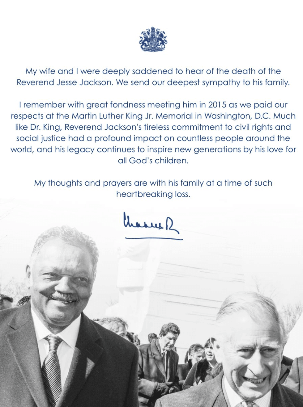 Reverend Jesse Jackson, King Charles