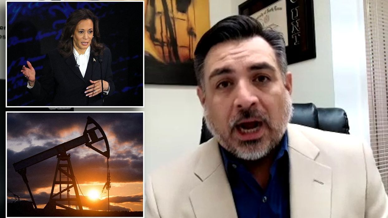 Rey Trevino, Kamala Harris and oil rig