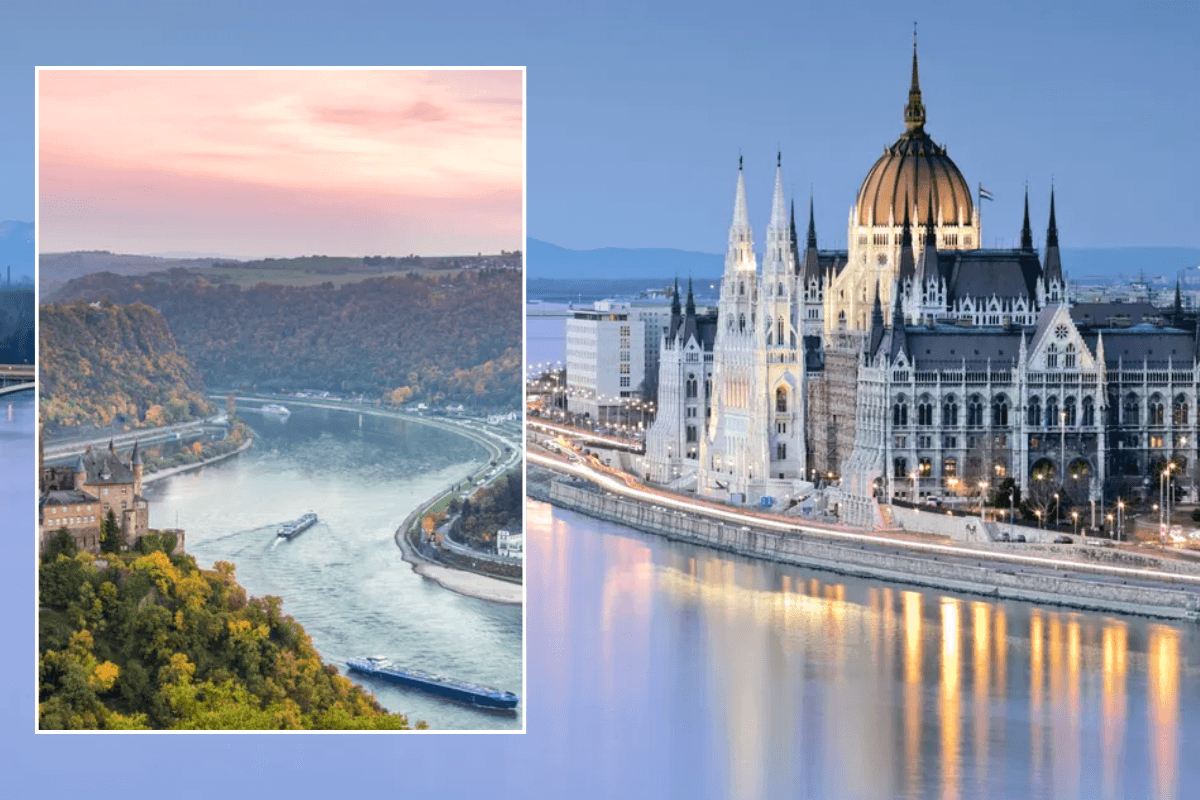 Rhine River and mountains / Danube River