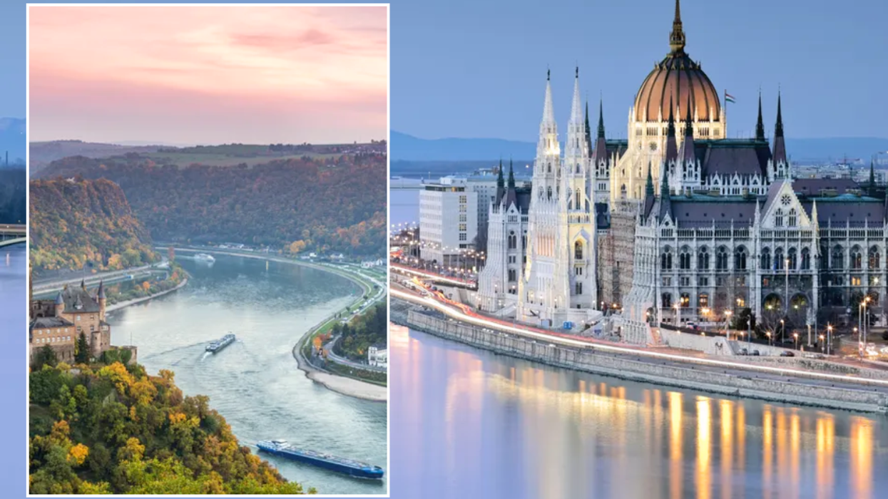 Rhine River and mountains / Danube River