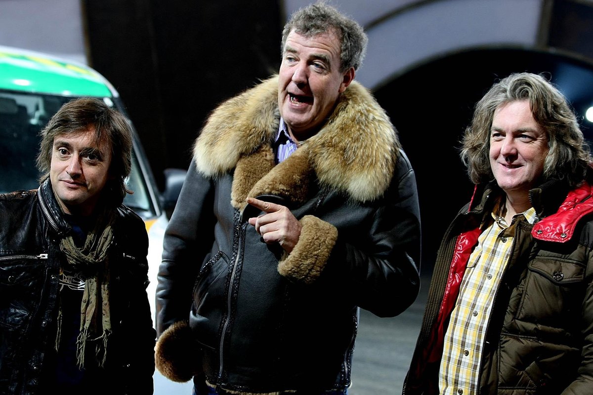 Richard Hammond, Jeremey Clarkson and James May from BBC television programme Top Gear