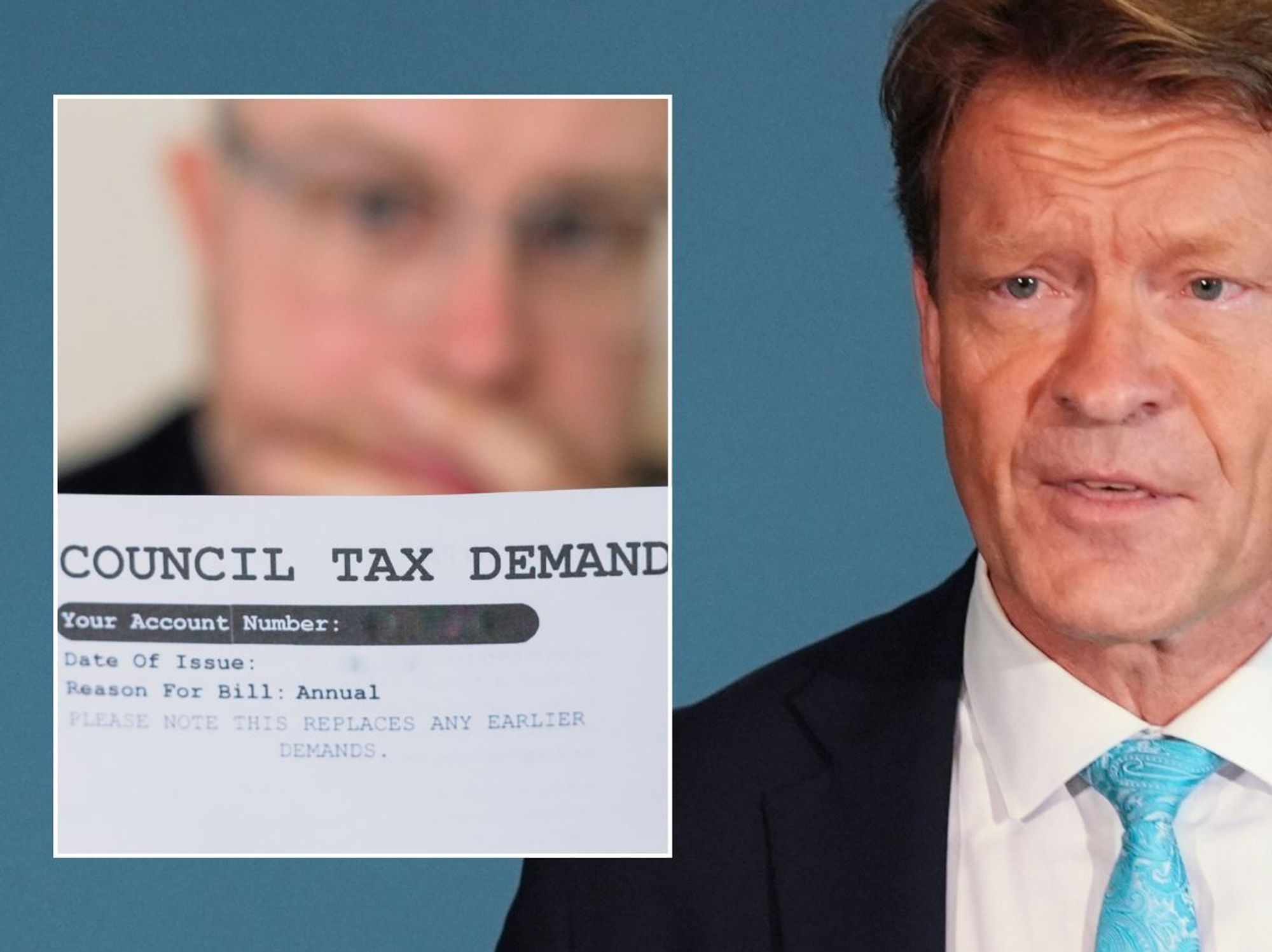 Richard Tice at event and council tax bill