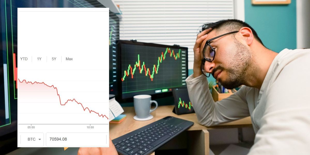 Bitcoin price PLUMMETS below £69k as crypto investors face stock market 'decline'