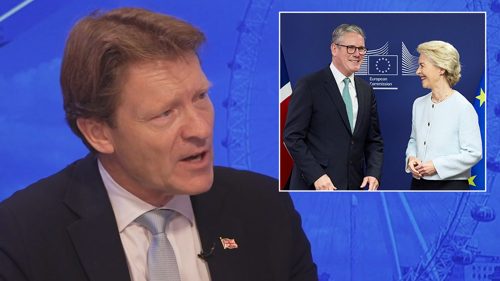 Richard Tice, Keir Starmer and Ursula von der Leyen