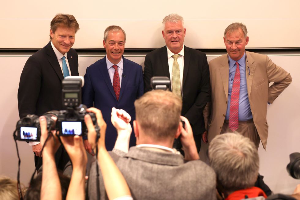 Richard Tice, Nigel Farage, Lee Anderson and Rupert Lowe
