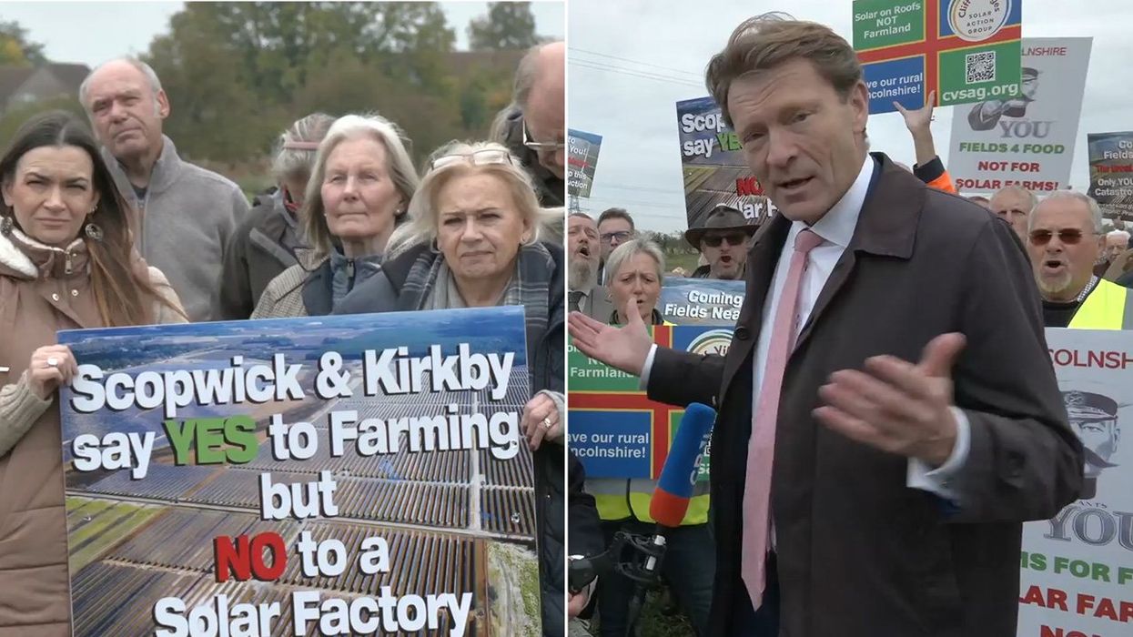 Richard Tice, protesters