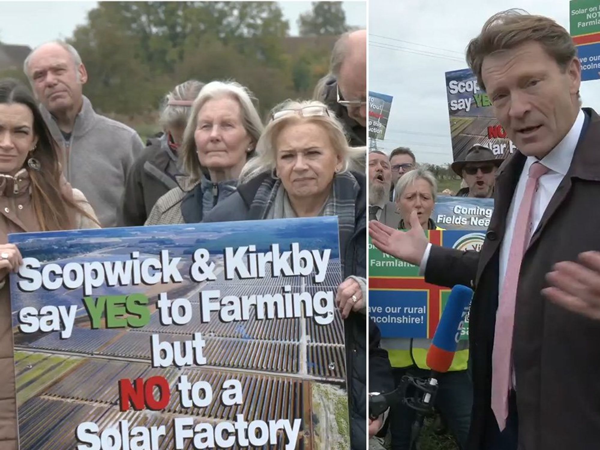 Richard Tice, protesters