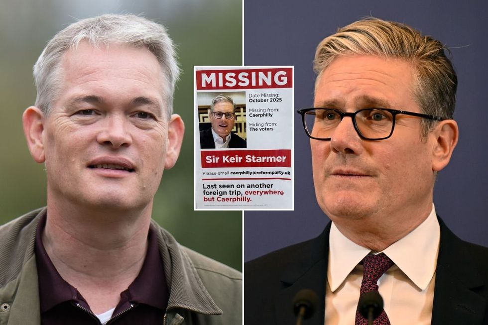 Richard Tunnicliffe is campaigning on local issues, while Sir Keir Starmer keeps clear of Caerphilly