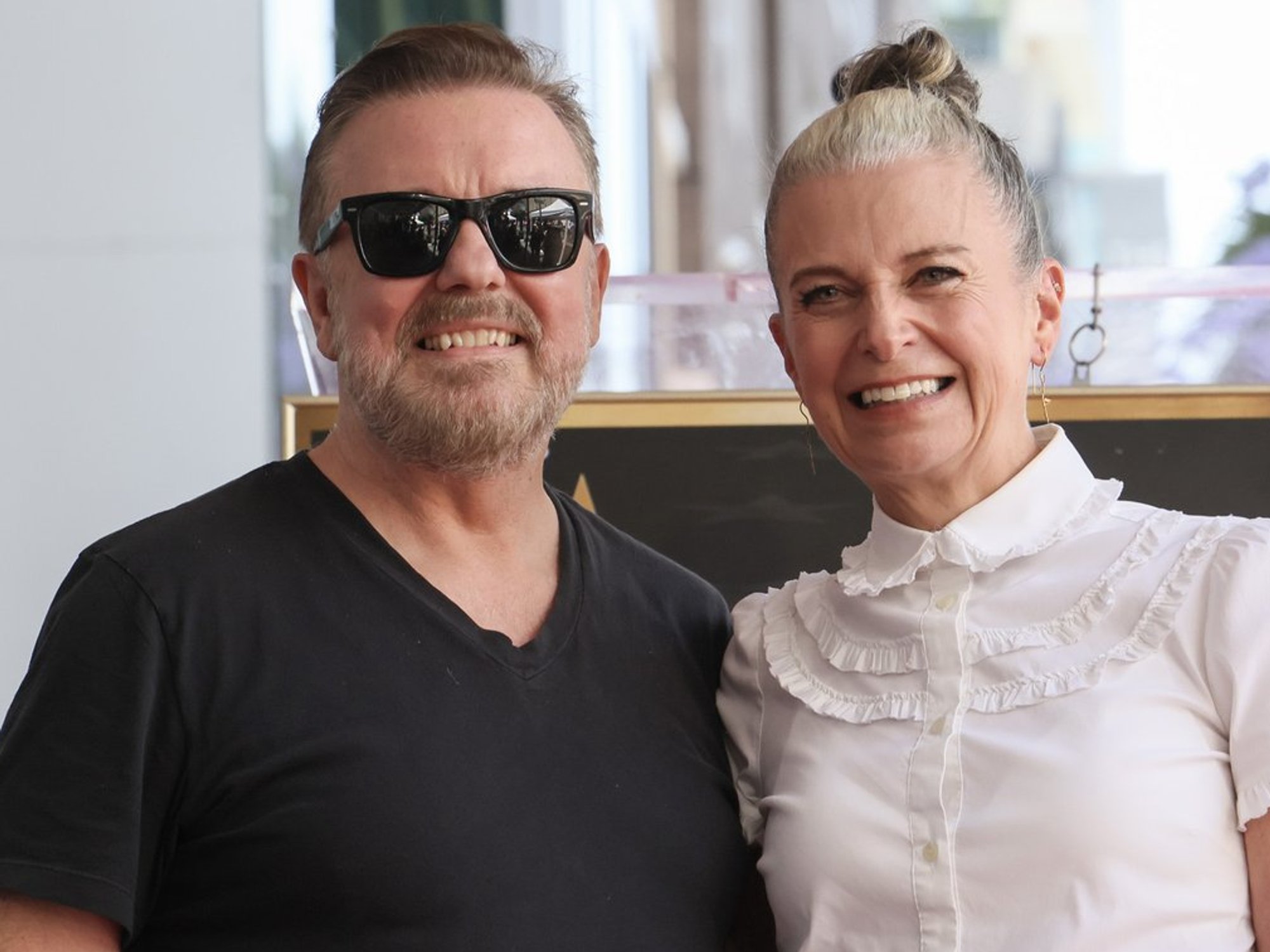 Ricky Gervais and Jane Fallon