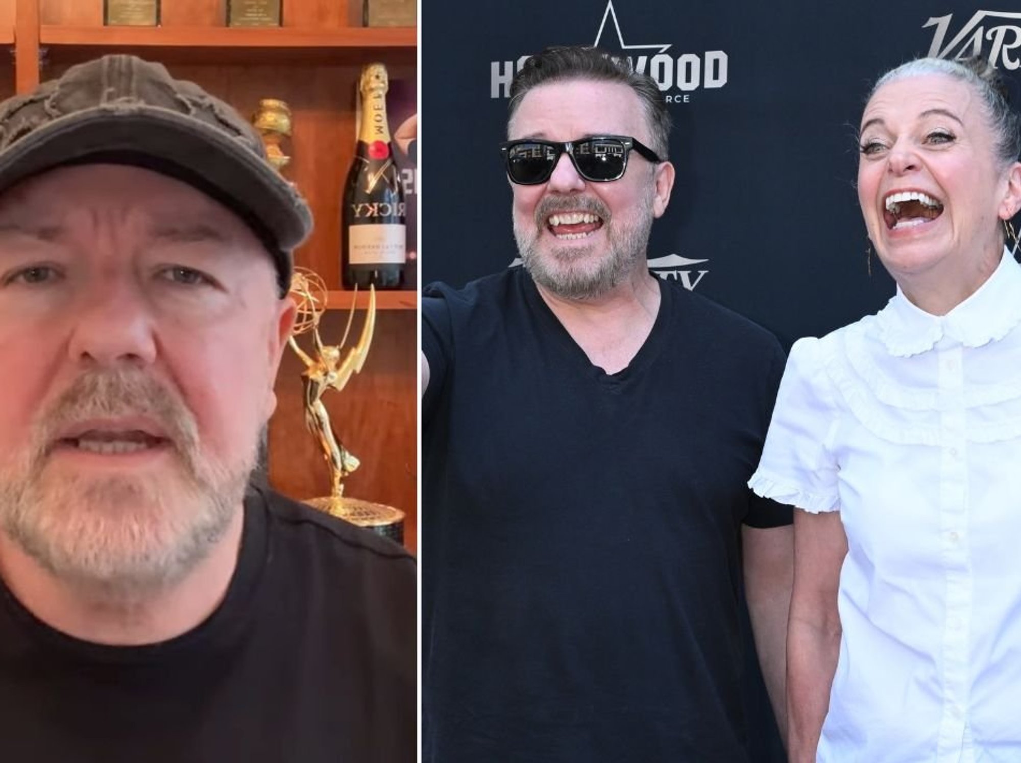 Ricky Gervais and Jane Fallon