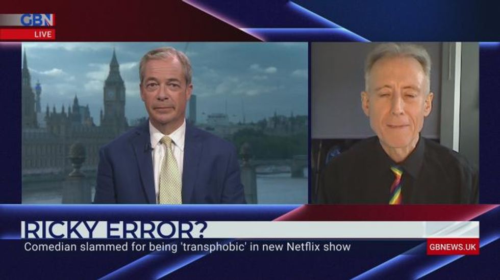 Nigel Farage baffled as guest draws comparison between Ricky Gervais’ trans standup and Enoch Powell