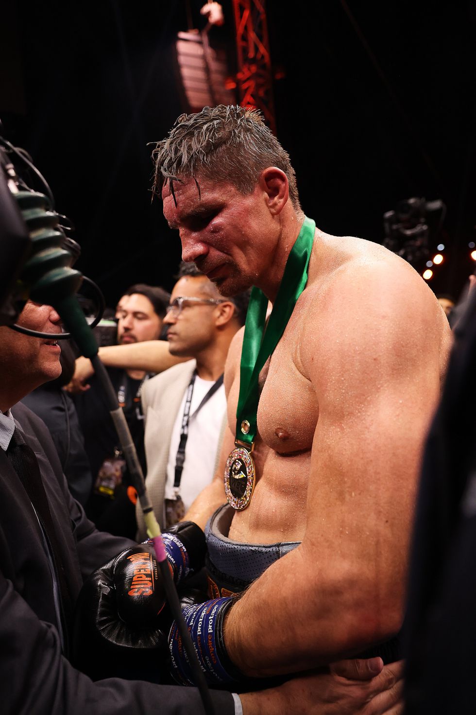Rico Verhoeven looks dejected after his defeat to Oleksandr Usyk