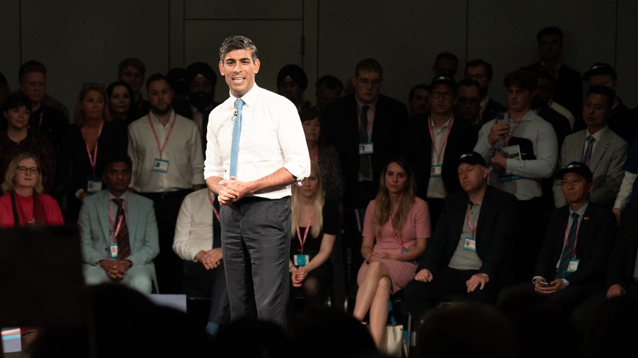 Rishi speaking at the Tory party conference in Manchester