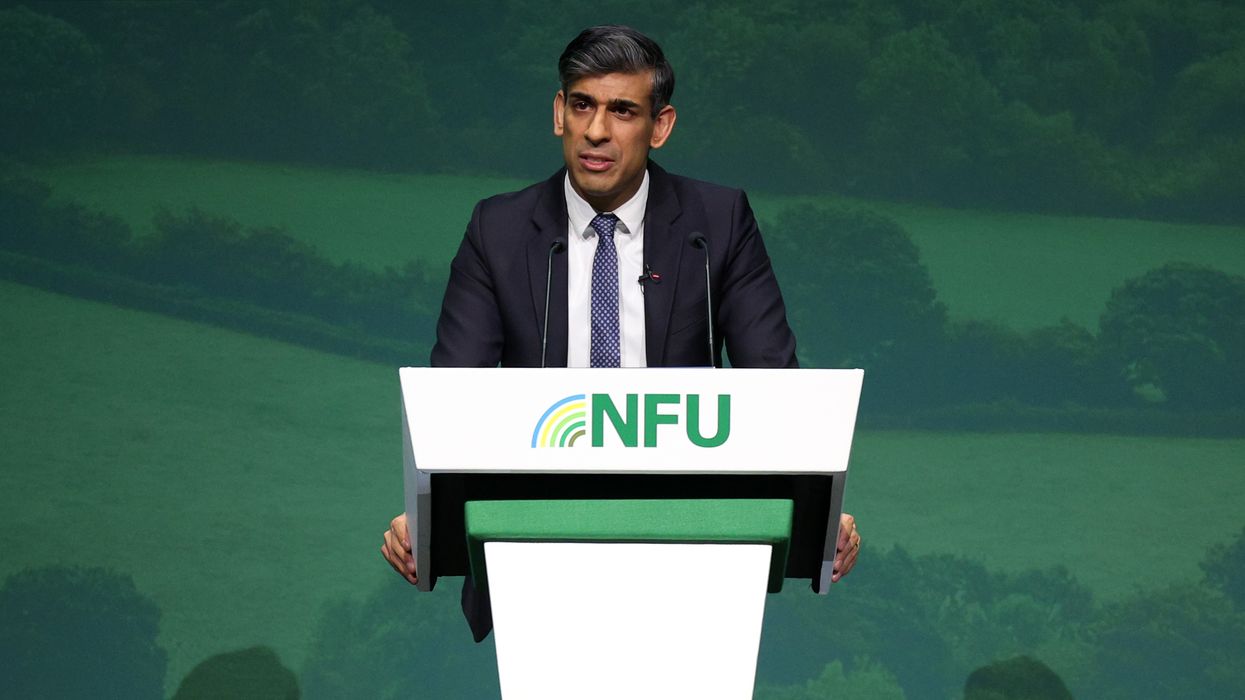 Rishi Sunak addressing the National Farmer's Union
