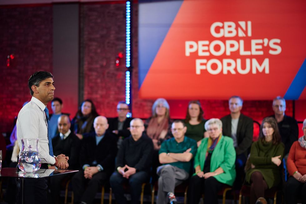 Rishi Sunak and audience appear in the first People's Forum programme in February