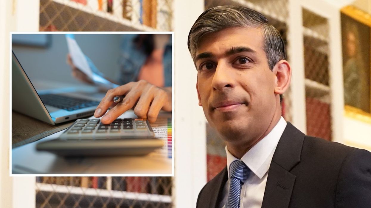 Rishi Sunak and calculator in pictures