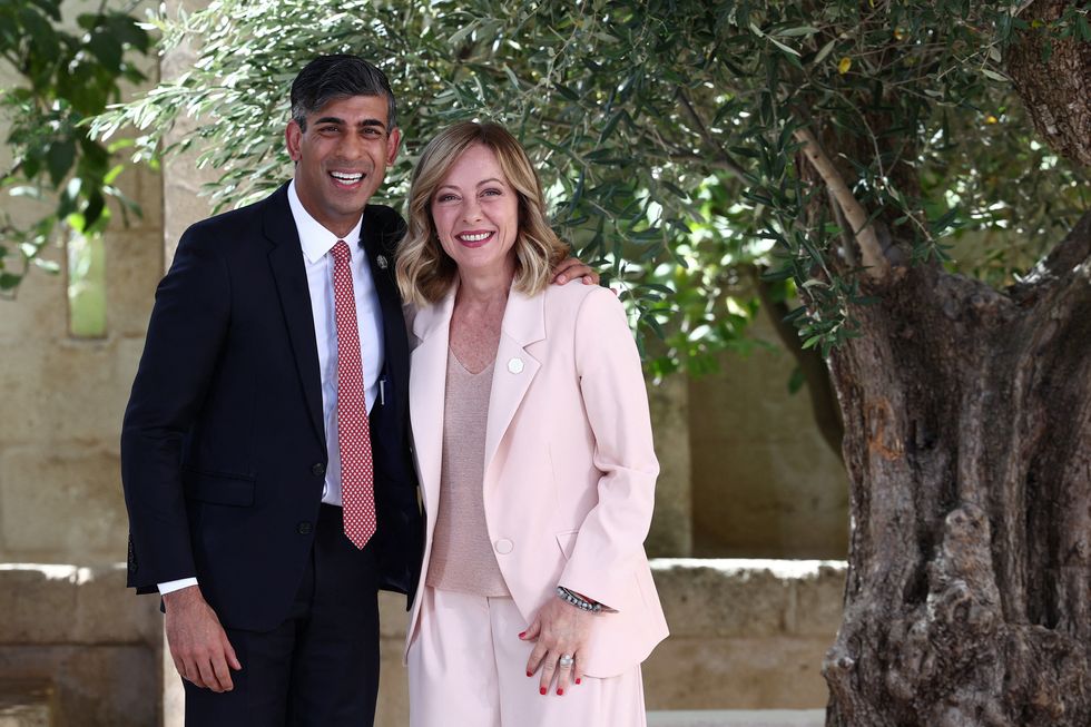 Rishi Sunak and Giorgia Meloni at G7