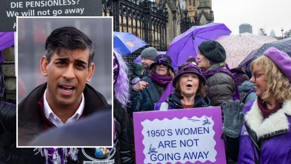 Rishi Sunak and WASPI campaigners