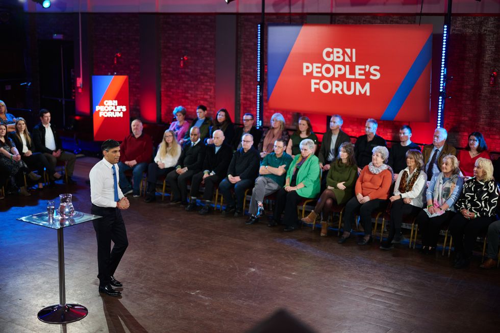 Rishi Sunak answers audience questions in GB News People's Forum programme in February