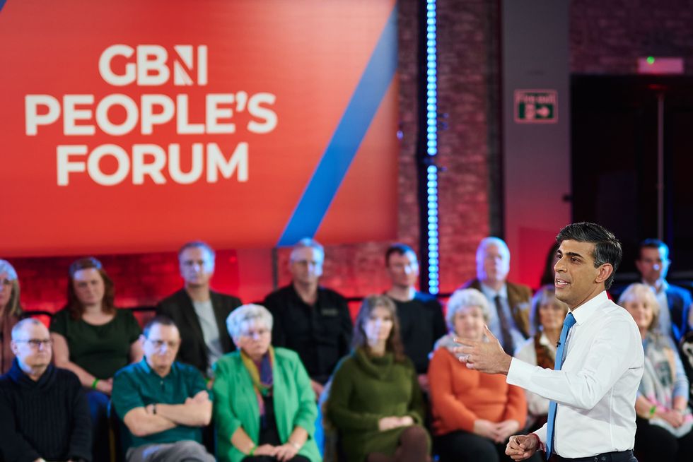 Rishi Sunak answers unseen questions from an independently selected audience in the People's Forum in February