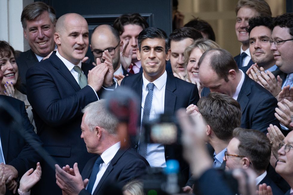 Rishi Sunak arrives at Conservative party HQ in Westminster, London, after it was announced he will become the new leader of the Conservative party after rival Penny Mordaunt dropped out. Picture date: Monday October 24, 2022.