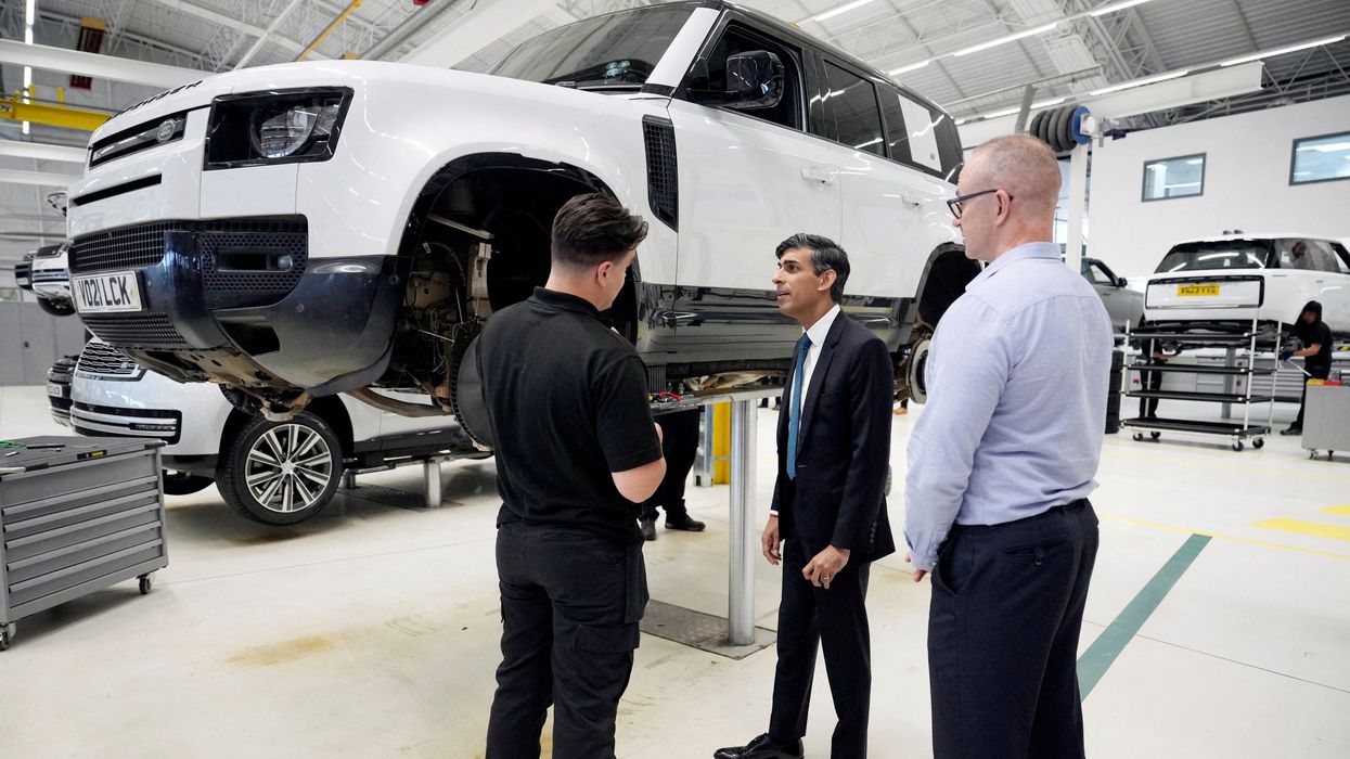 Rishi Sunak at a Land Rover plant