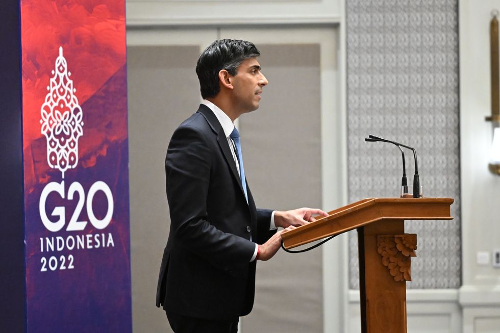 Rishi Sunak at the G20 summit last year