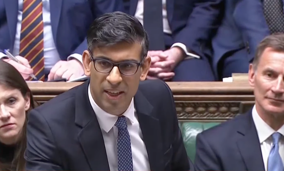 Rishi Sunak at today's PMQs