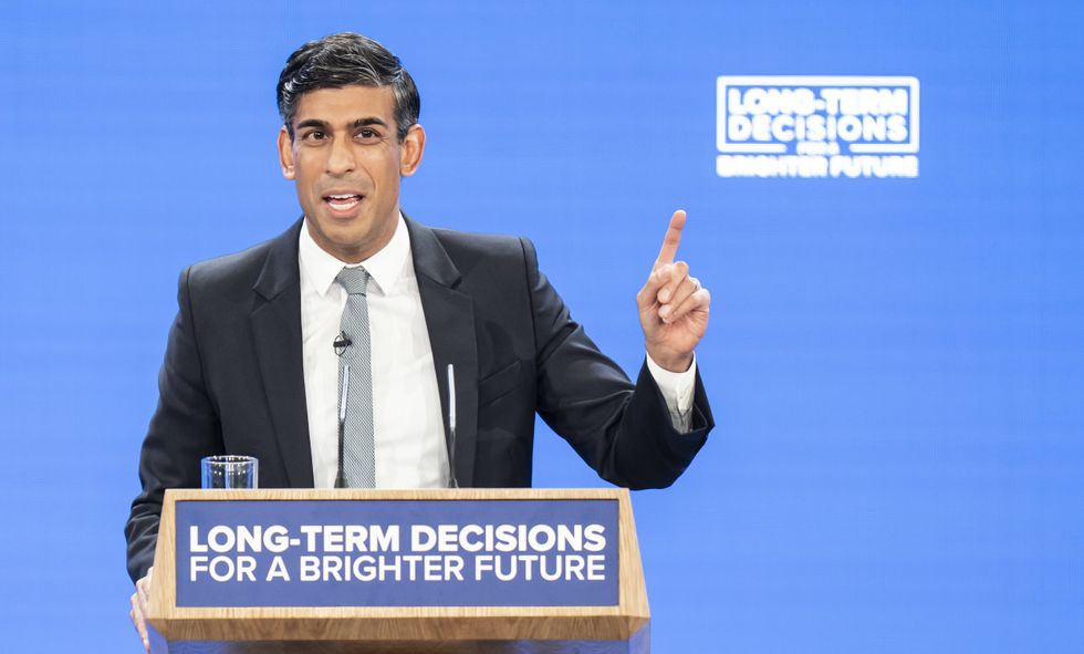 Rishi Sunak delivers keynote speech at the Conservative Party Conference in Manchester