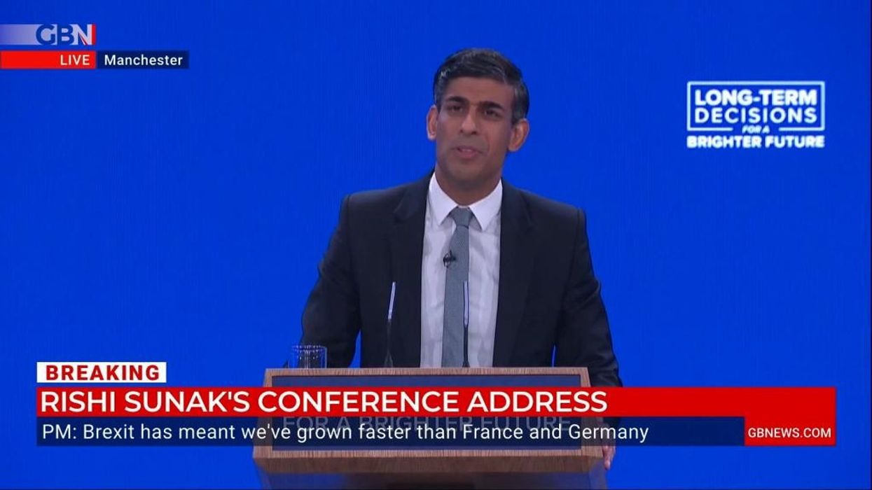 Rishi Sunak delivers speech at the Conservative Party Conference