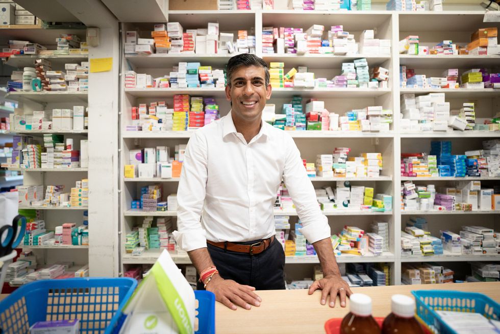 Rishi Sunak during a visit to his family's old business, Bassett Pharmacy, in Southampton, Hampshire, as part of his campaign to be leader of the Conservative Party and the next prime minister. Picture date: Wednesday August 24, 2022.