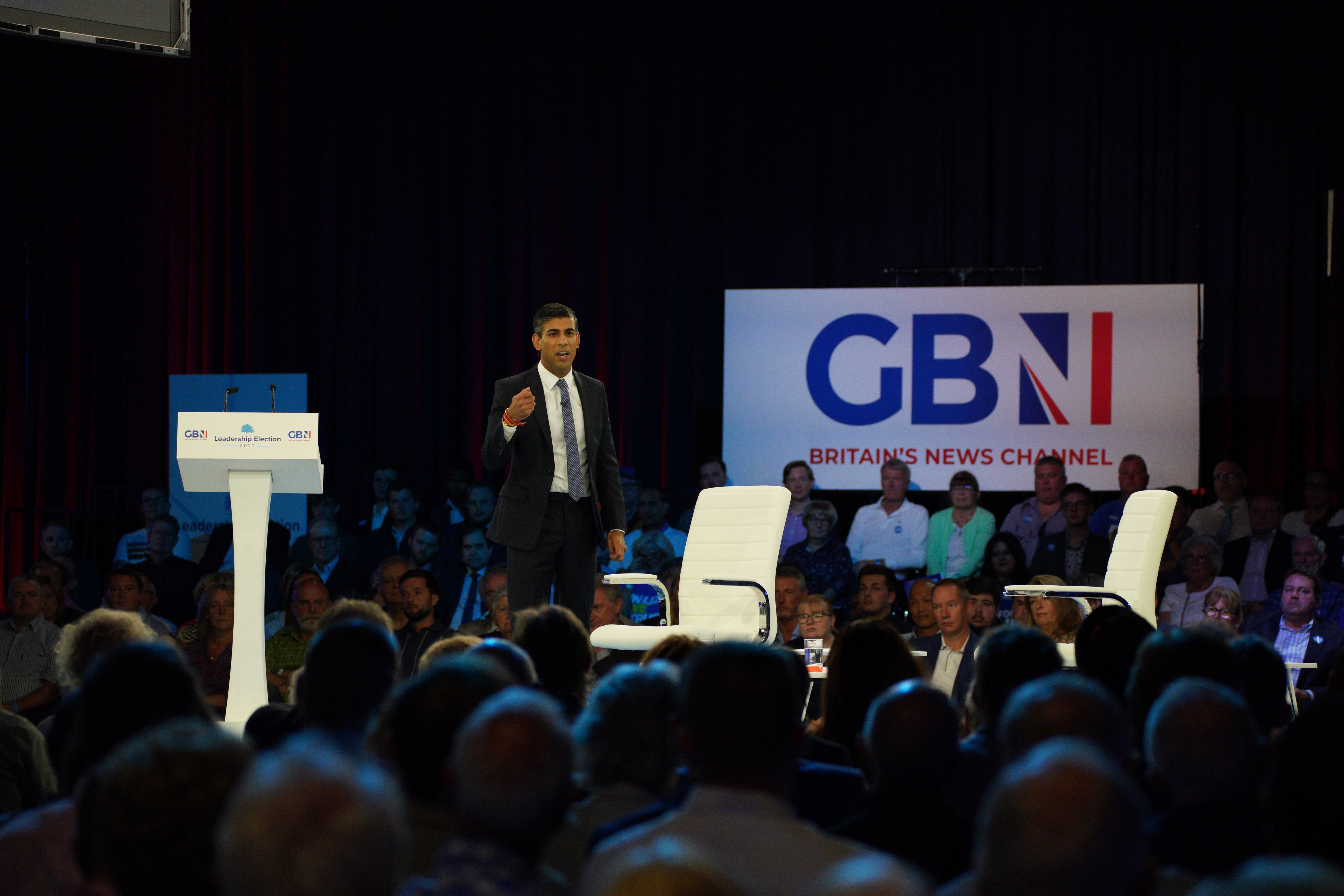 Rishi Sunak during the Tory Manchester hustings, hosted by GB News